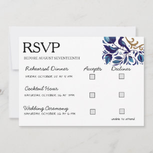 Gilded Royal Elegance Wedding RSVP Card