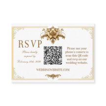 Gilded Royal RSVP QR code Card