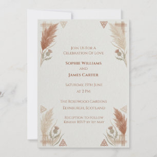 Gilded Sage Scottish Wedding Invitation