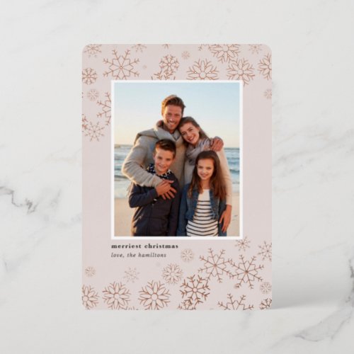 Gilded Snow  Photo Foil Holiday Card