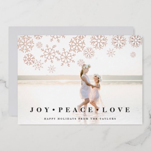 Gilded Snow  Photo Foil Holiday Card
