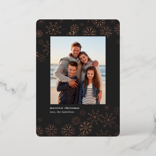 Gilded Snow  Photo Foil Holiday Card