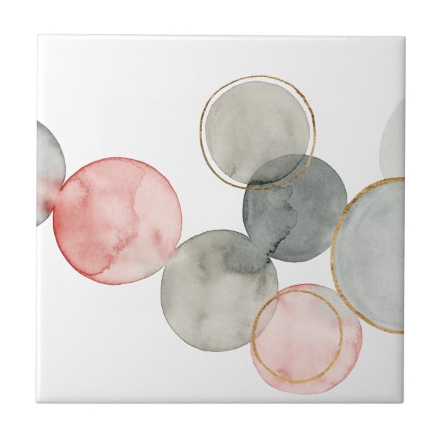 Gilded Spheres Ceramic Tile (Front)