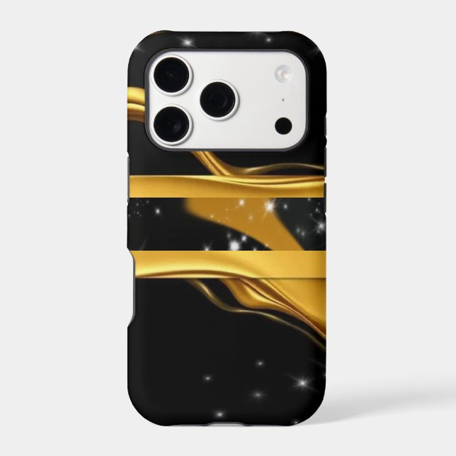 Gilded Starburst: Abstract Liquid Gold Protective  Case-Mate iPhone Case (Back)