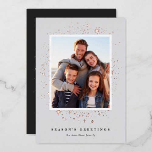 Gilded Stars  Photo Foil Holiday Card