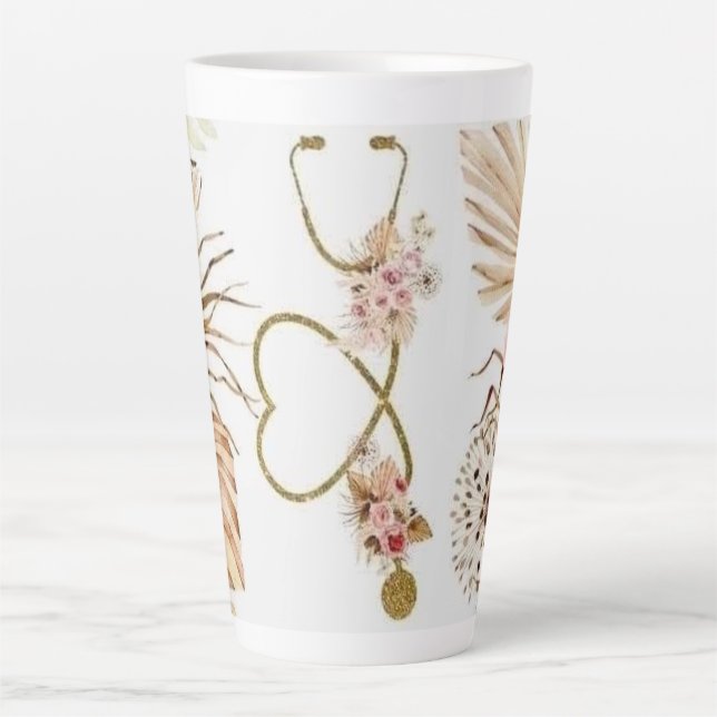Gilded Stethoscope - Elegant Doctor Gift Latte Mug (Front)