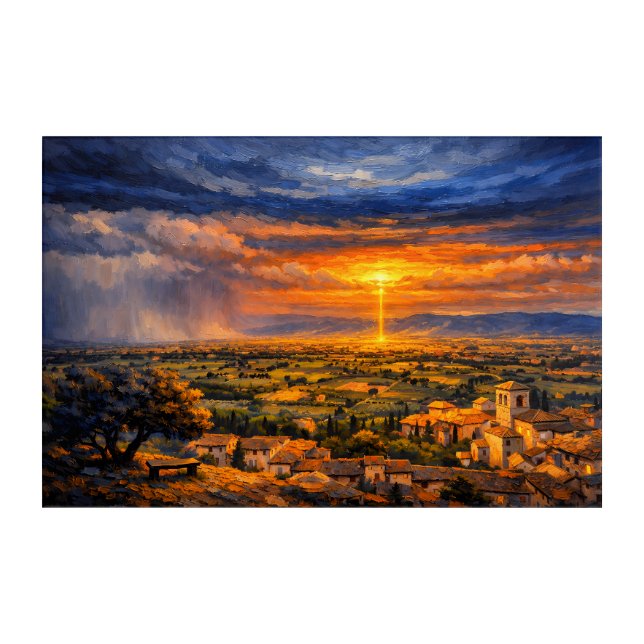Gilded Tempest: The Italian Storm Vortex Acrylic Print (Front)