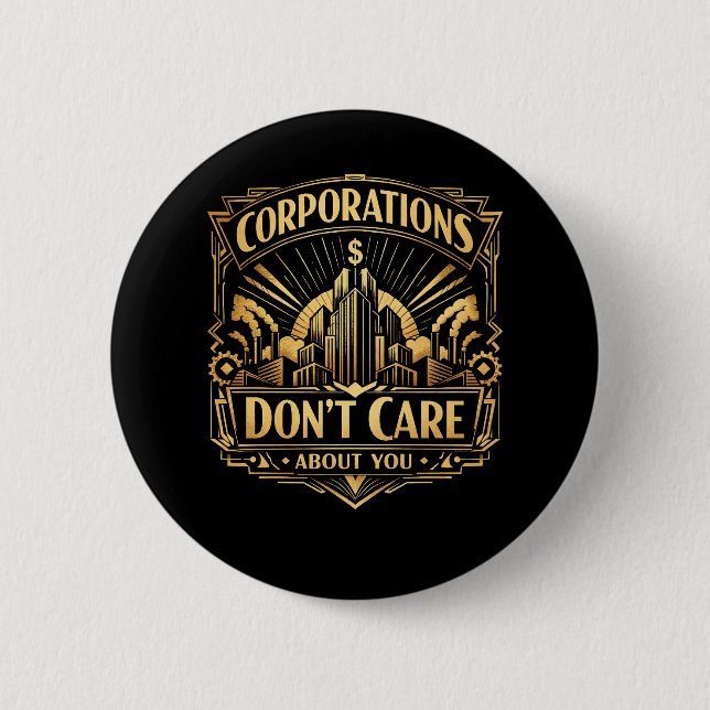 Gilded Towers of Greed Button (Front)
