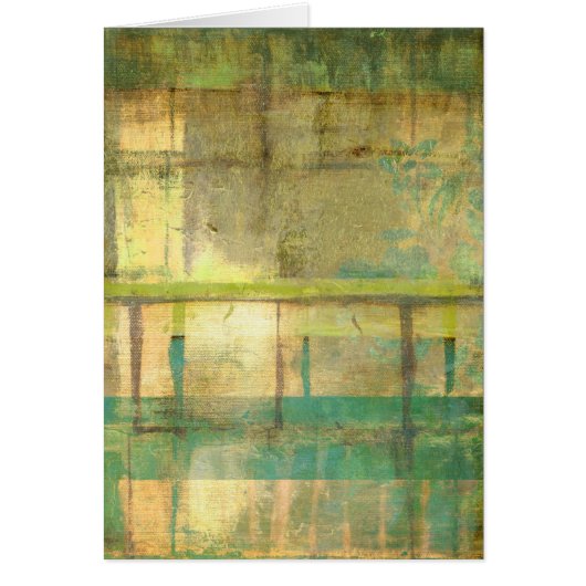 Gilded Turquoise and Green Abstract Painting (Front)