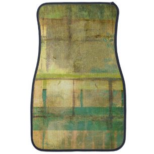 Gilded Turquoise and Green Abstract Painting Car Mat