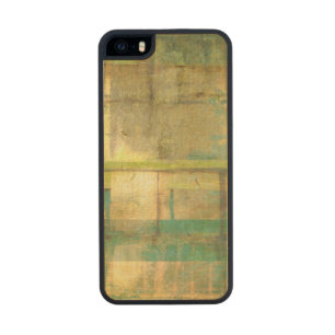 Gilded Turquoise and Green Abstract Painting Wood iPhone SE/5/5s Case