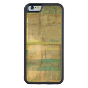 Gilded Turquoise and Green Abstract Painting Carved Maple iPhone 6 Bumper Case