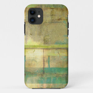 Gilded Turquoise and Green Abstract Painting iPhone 11 Case