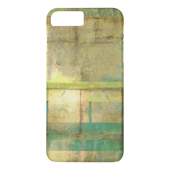 Gilded Turquoise and Green Abstract Painting Case-Mate iPhone Case (Back)