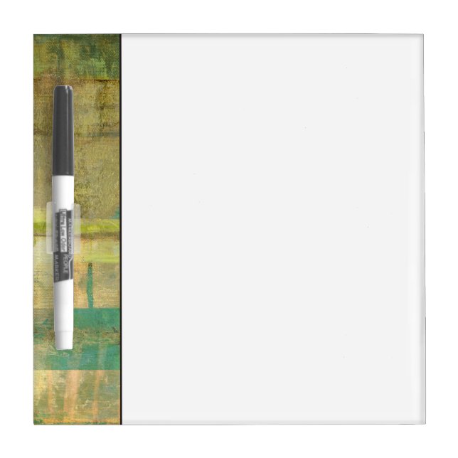 Gilded Turquoise and Green Abstract Painting Dry Erase Board (Front)