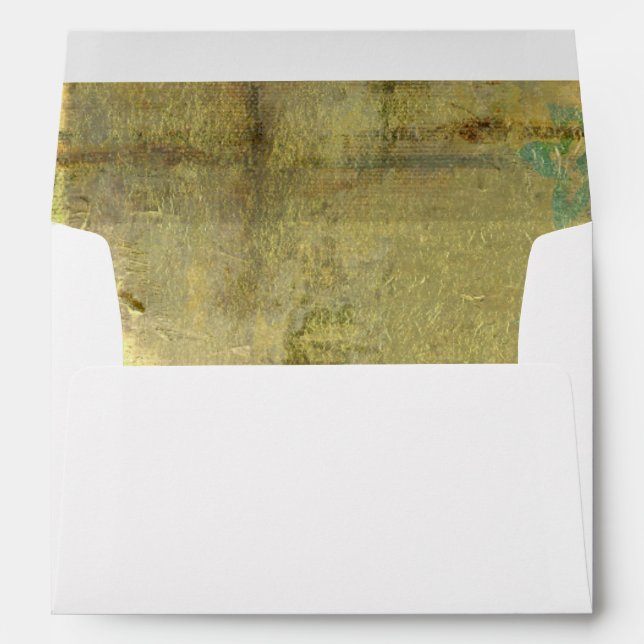Gilded Turquoise and Green Abstract Painting Envelope (Back (Bottom))