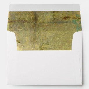 Gilded Turquoise and Green Abstract Painting Envelope