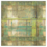 Gilded Turquoise and Green Abstract Painting Fabric