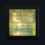 Gilded Turquoise and Green Abstract Painting Gift Box<br><div class="desc">An abstract painting by Jennifer Goldberger that utilizes shades of gilded turquoise and green to create a warm,  familiar feeling. A nice stroll through the woods during the spring or summer would yield some of these same colors. Bring the gift of nature to your home by purchasing this piece!</div>
