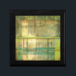 Gilded Turquoise and Green Abstract Painting Gift Box<br><div class="desc">An abstract painting by Jennifer Goldberger that utilizes shades of gilded turquoise and green to create a warm,  familiar feeling. A nice stroll through the woods during the spring or summer would yield some of these same colors. Bring the gift of nature to your home by purchasing this piece!</div>