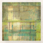 Gilded Turquoise and Green Abstract Painting Glass Coaster<br><div class="desc">An abstract painting by Jennifer Goldberger that utilizes shades of gilded turquoise and green to create a warm,  familiar feeling. A nice stroll through the woods during the spring or summer would yield some of these same colors. Bring the gift of nature to your home by purchasing this piece!</div>