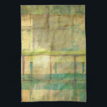 Gilded Turquoise and Green Abstract Painting Kitchen Towel<br><div class="desc">An abstract painting by Jennifer Goldberger that utilizes shades of gilded turquoise and green to create a warm,  familiar feeling. A nice stroll through the woods during the spring or summer would yield some of these same colors. Bring the gift of nature to your home by purchasing this piece!</div>