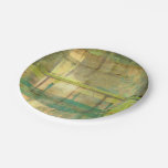 Gilded Turquoise and Green Abstract Painting Paper Plates