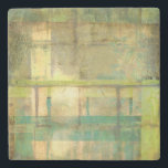 Gilded Turquoise and Green Abstract Painting Stone Coaster<br><div class="desc">An abstract painting by Jennifer Goldberger that utilizes shades of gilded turquoise and green to create a warm,  familiar feeling. A nice stroll through the woods during the spring or summer would yield some of these same colors. Bring the gift of nature to your home by purchasing this piece!</div>