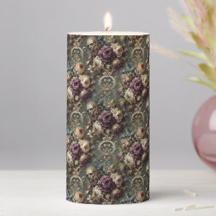 Gilded Unease – Gothic Altar in Delirium Pillar Candle