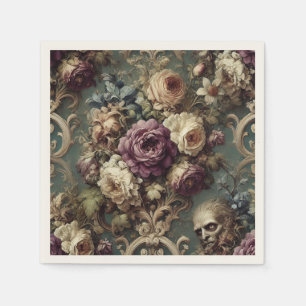 Gilded Unease – Gothic Victorian Floral Design Napkins