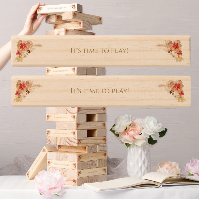 Gilded Watercolor Boho Floral Wildflower Wedding Topple Tower (Creator Uploaded)