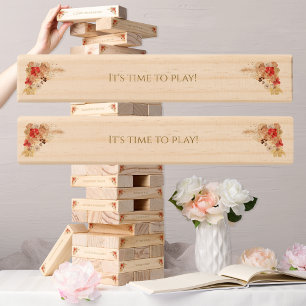 Gilded Watercolor Boho Floral Wildflower Wedding Topple Tower