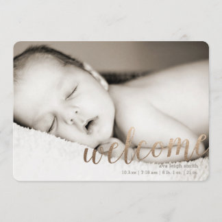 Gilded Welcome Faux Gold | Birth Announcement