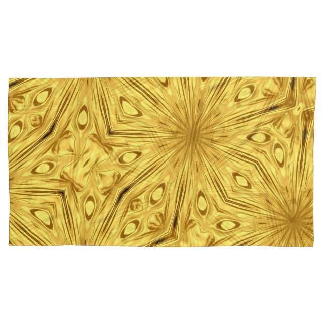 Gilded Zenith: Opulent Swirl Liquid Gold | High    Pillow Case (Front)