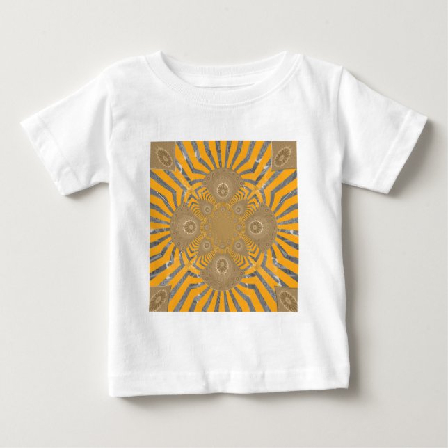 Gilded Zephyr: Elegance in Golden Yellow & Chrome Baby T-Shirt (Front)