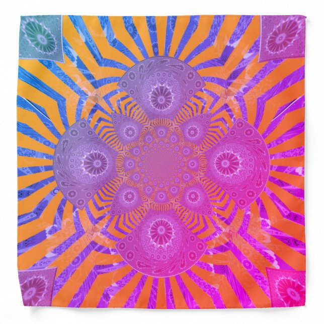 Gilded Zephyr: Elegance in Golden Yellow & Chrome Bandana (Front)