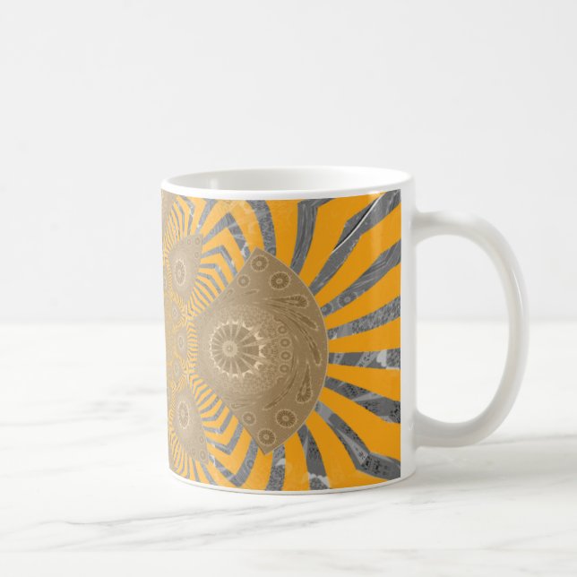 Gilded Zephyr: Elegance in Golden Yellow & Chrome Coffee Mug (Right)