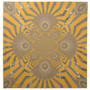 Gilded Zephyr: Elegance in Golden Yellow & Chrome Napkin