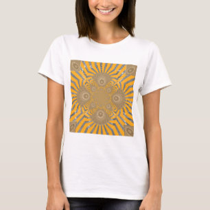 Gilded Zephyr: Elegance in Golden Yellow & Chrome T-Shirt