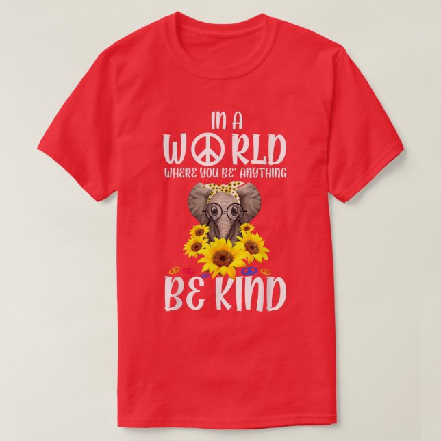 Gilden Elephant Sunflower Be Kind Graphic Tee  (Design Front)