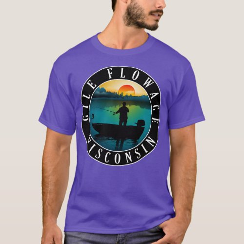 Gile Flowage Wisconsin Fishing T_Shirt