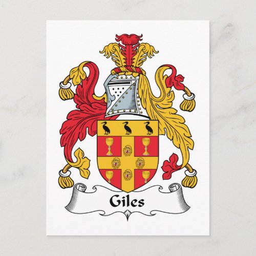 Giles Family Crest Postcard