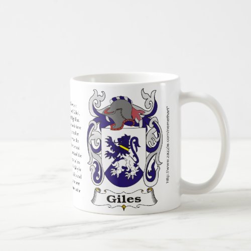 Giles the origin meaning and the crest coffee mug