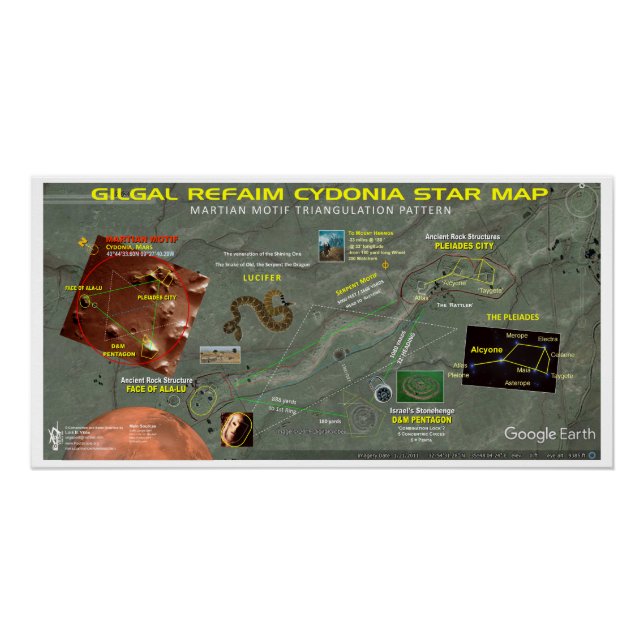 Gilgal Refaim - Cydonia Star Map Poster (Front)