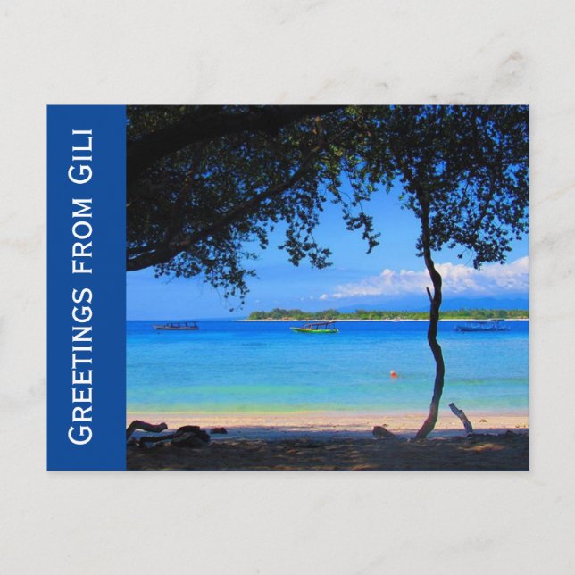 gili beach greetings postcard (Front)