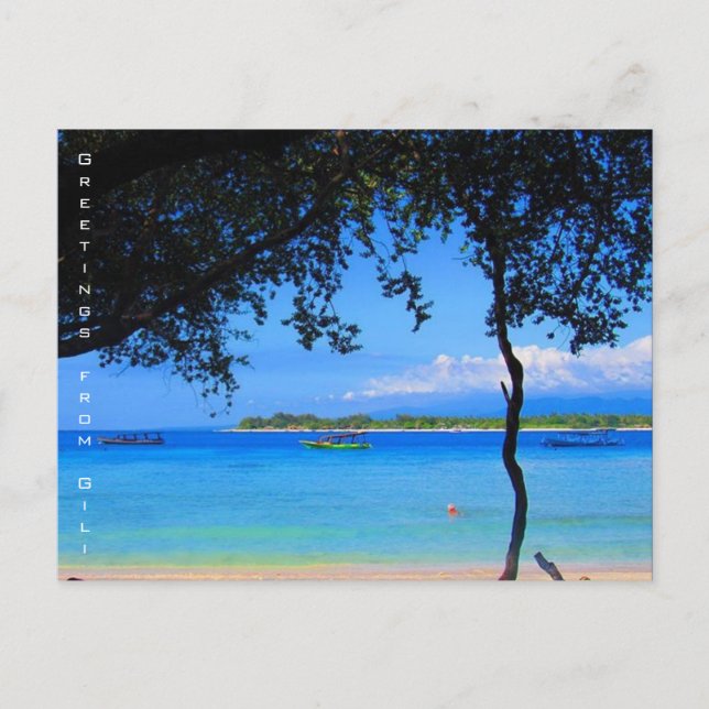 gili beach greetings postcard (Front)