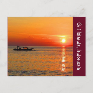 gili indonesia sunrise postcard