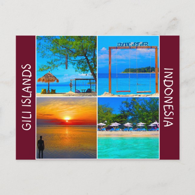 gili islands beaches postcard (Front)