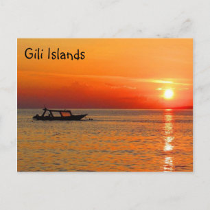 gili islands sunrise postcard