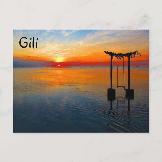gili swing sunset postcard (Front)